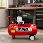 Compressor Motomil MAM-10-50LBR em garagem ou oficina organizada