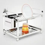 Escorredor inox para 16 pratos Dinox em imagem premium de catálogo