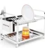 Escorredor inox para 16 pratos com porta-talher Dinox em fundo branco