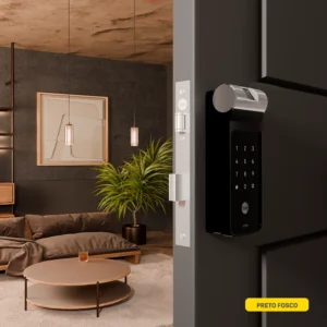 Fechadura digital Yale YDF 40A RL biometria e senha trinco rolete