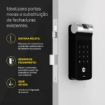 Fechadura digital Yale YDF 40A RL biometria e senha trinco rolete