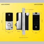 Fechadura digital Yale YDF 40A RL biometria e senha trinco rolete