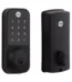 Fechadura digital Yale YDD 120 preta para porta externa em fundo branco