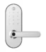 Fechadura digital Yale YMC 420W branca com Zigbee em fundo branco