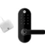 Fechadura digital Yale YMC 420W preto fosco com Hub Yale Connect em fundo branco