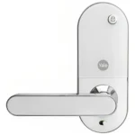 Fechadura digital Yale YMC420W em fundo branco outro lado