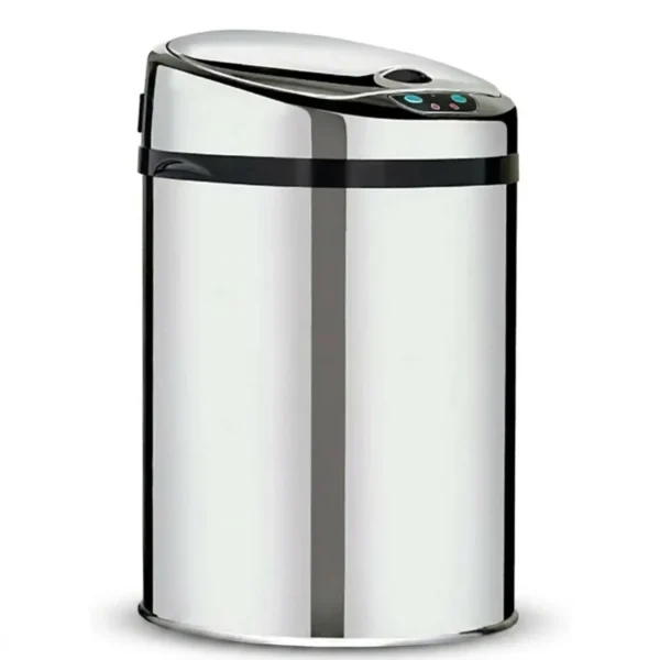 Lixeira automática premium com sensor em inox 42 litros em fundo branco