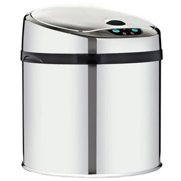 Lixeira automática premium com sensor em inox 6 litros Kazalinda em fundo branco