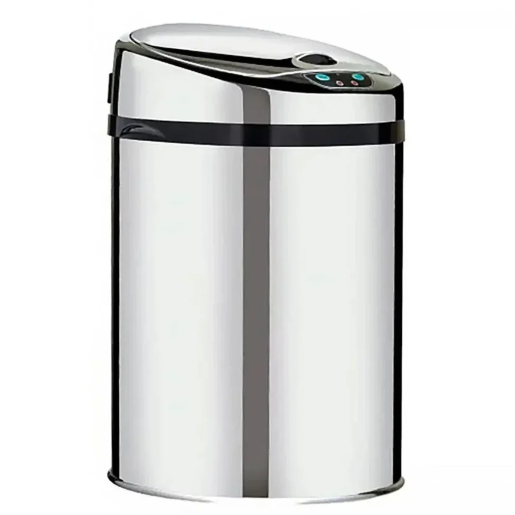 Lixeira automática premium com sensor em inox 9 litros Kazalinda em fundo branco