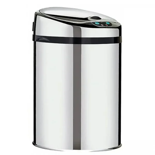 Lixeira automática premium com sensor em inox 9 litros Kazalinda em fundo branco