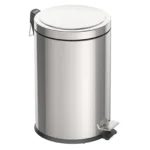 Lixeira inox pedal 12 litros Tramontina com balde removível em fundo branco
