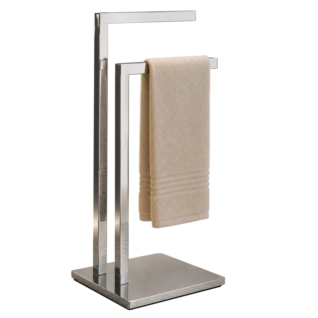 Porta toalhas de pia duplo inox 304 polido brilhante Kazalinda 1