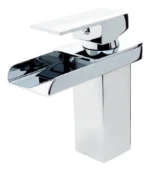 Torneira Monocomando Cascata Quadrada Bica Baixa Inox Polido Deckasa DC-6006C