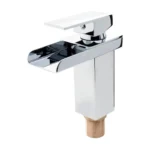 Torneira Monocomando Cascata Quadrada Bica Baixa Inox Polido Deckasa DC-6006C - Imagem 2