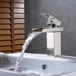 Torneira Monocomando Cascata Quadrada Bica Baixa Inox Polido Deckasa DC-6006C - Imagem 4