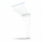 Varal de teto branco 120cm com 8 varetas Kazalinda em fundo branco