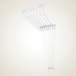 Varal de teto branco 120cm com 8 varetas Kazalinda em imagem premium de catálogo