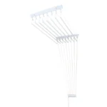 Varal de teto branco 120cm com 8 varetas Kazalinda em perspectiva 3-4
