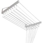 varal de parede individual 10 varetas branco 80cm Kazalinda em fundo branco