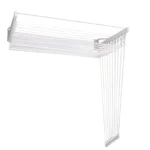 varal de parede individual 10 varetas branco 80cm Kazalinda em fundo branco vista lateral