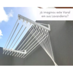 Varal de Parede Individual 8 Varetas Branco - 150cm - Imagem 3