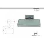 Saboneteira em Vidro Temperado com Acabamento Quadrado em Latão - TM 176801 - Imagem 5