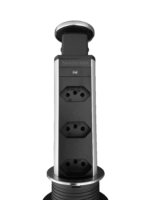 Torre Multiplug Retrátil com 3 Tomadas em Inox Escovado - KZI - Imagem 2