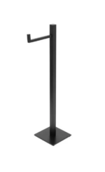 Papeleira Simples Quadrada de Chão Preta Fosca