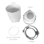 Lixeira Sistema Antiodor Bebe Lixo Magico Fralda Branca KZI - Imagem 8