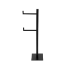 Papeleira Quadrada Dupla Porta Papel Chão Preta