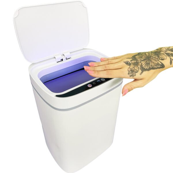 Lixeira Inteligente Automática Branca com Sensor e Led 13L