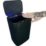 Lixeira Inteligente Automática Preta com Sensor e Led 13L