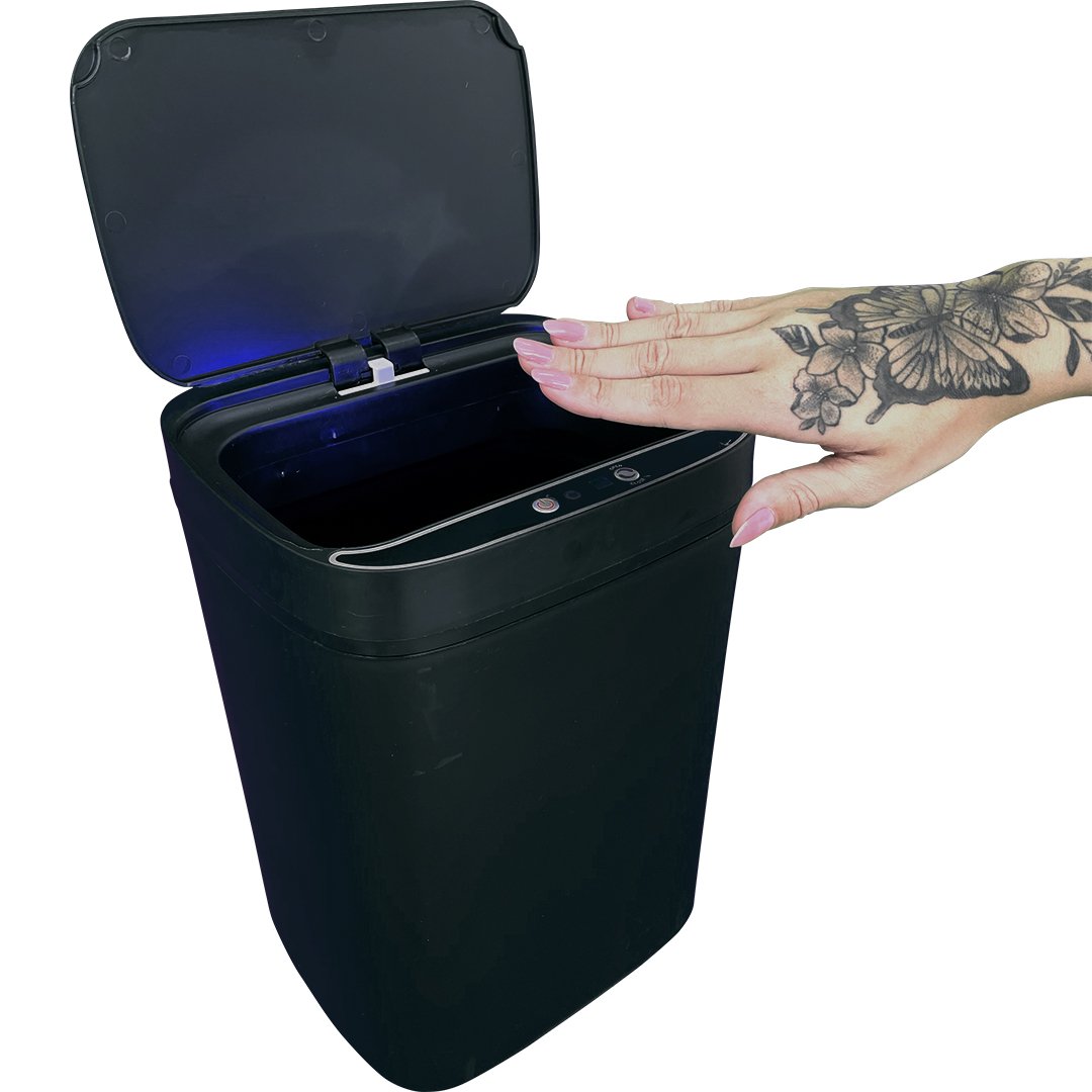 3225895.jpg Lixeira Inteligente Automática Preta com Sensor e Led 13L - Imagem 1