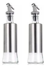 Galheteiro Vidro e Inox 300ml Kazalinda - Porta Azeite ou Vinagre com Bico Dosador