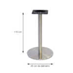 Base de Mesa Inox Redonda OR 2202 Bistrô Tampos até 100cm - Imagem 2