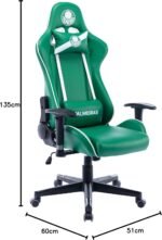 Cadeira Gamer Invicto Verde e Branca Palmeiras 3318 OR - Imagem 7