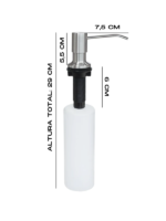 Dosador Detergente Embutir Bancada Pia Redondo Inox Escovado - Imagem 3