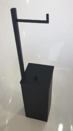 Lixeira com Papeleira em Inox - Preto - Imagem 2