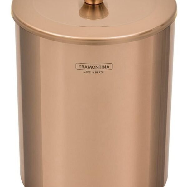Lixeira Tramontina Útil em Aço Inox Scotch Brite com revestimento especial a base de verniz Rose Gold 5 L
