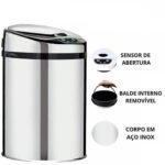 Lixeira Automática Premium com Sensor em Inox – 30 Litros - Imagem 2