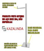 Papeleira de Chão Quadrada Simples em Inox 304 - KZI - Imagem 2