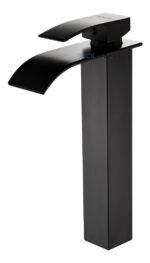 Torneira Banheiro Preta Lavabo Cascata Monocomando Bica Alta