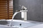 Torneira Monocomando Cascata Quadrada Bica Baixa Inox Polido - Imagem 3