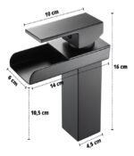 Torneira Banheiro Monocomando Lavatório Cascata Dc6006 Preto - Imagem 3