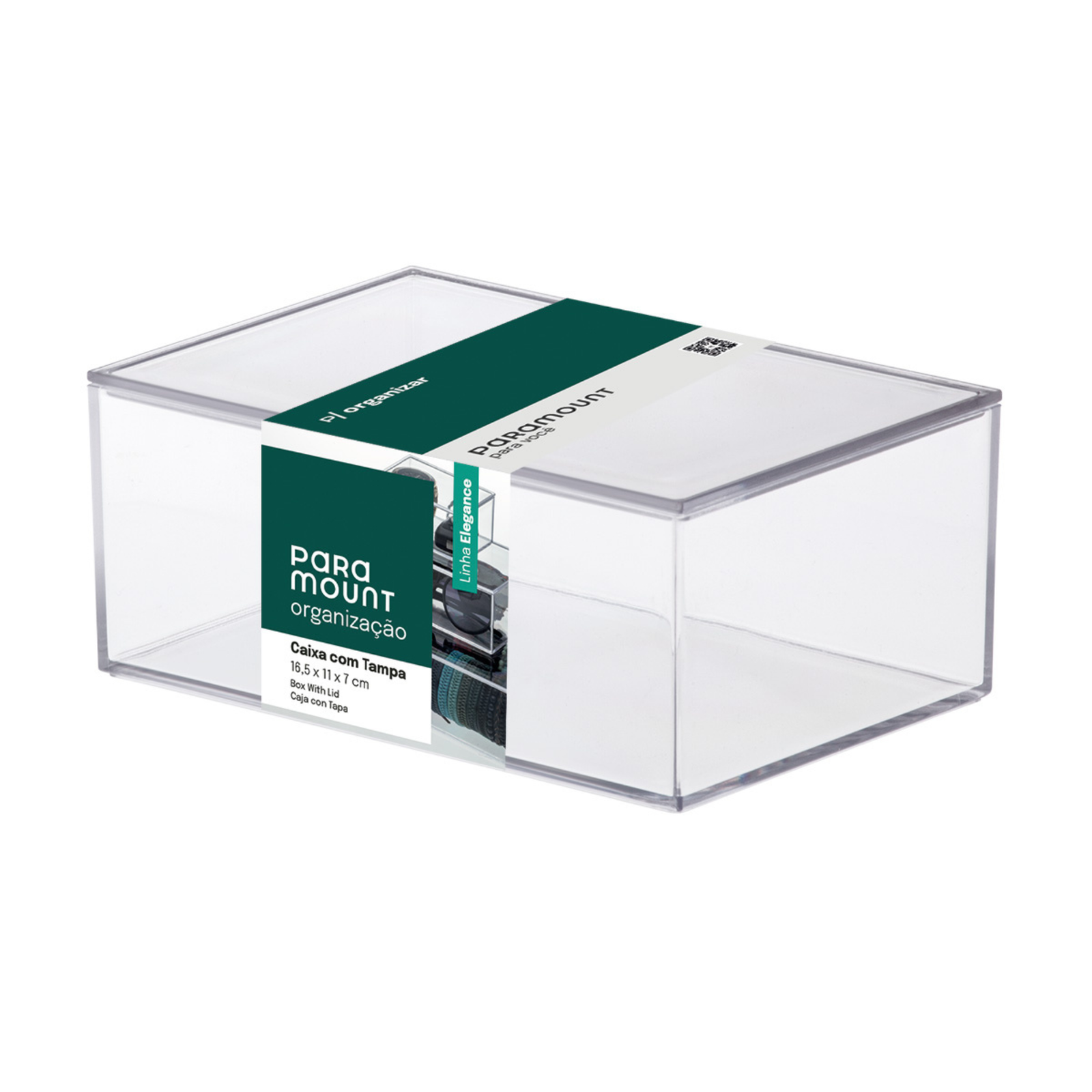 7367726.png Caixa Organizadora Elegance Cristal Com Tampa 1077 Paramount - Imagem 1