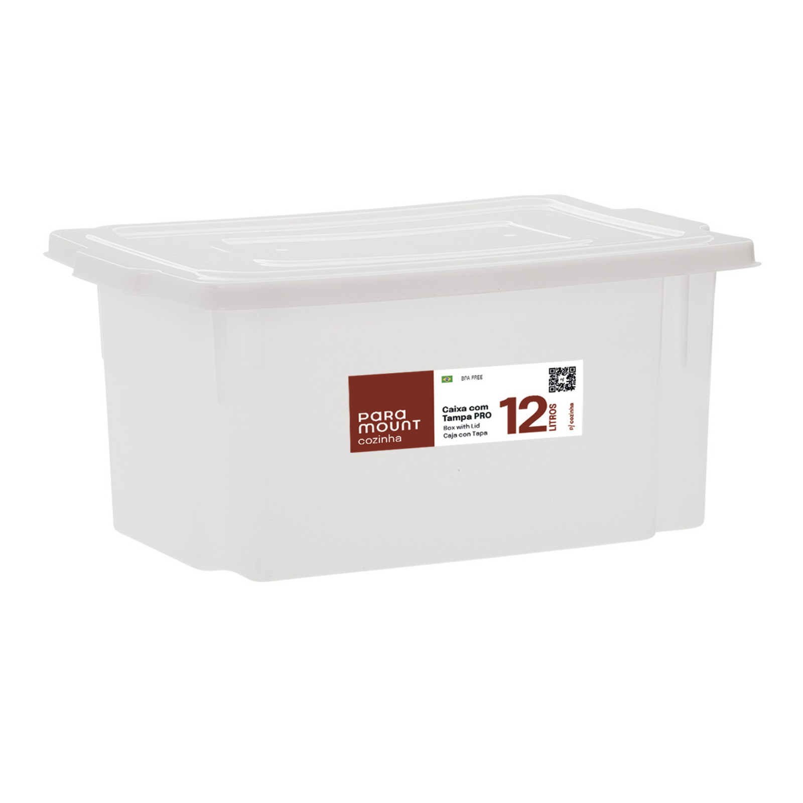 7374466-1.png Caixa Pro Com Tampa 12 L Branca 528 Paramount - Imagem 1