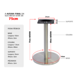 Base de Mesa Inox Redonda para Tampos com até 100cm Or 2202 - Imagem 4