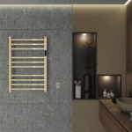 Toalheiro Termico Quadrado Dourado Polido Timer Direito ou Esquerdo - Imagem 6