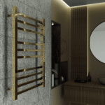 Toalheiro Termico Quadrado Dourado Polido Timer Direito ou Esquerdo - Imagem 9