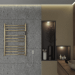 Toalheiro Termico Redondo Dourado Polido - Imagem 4